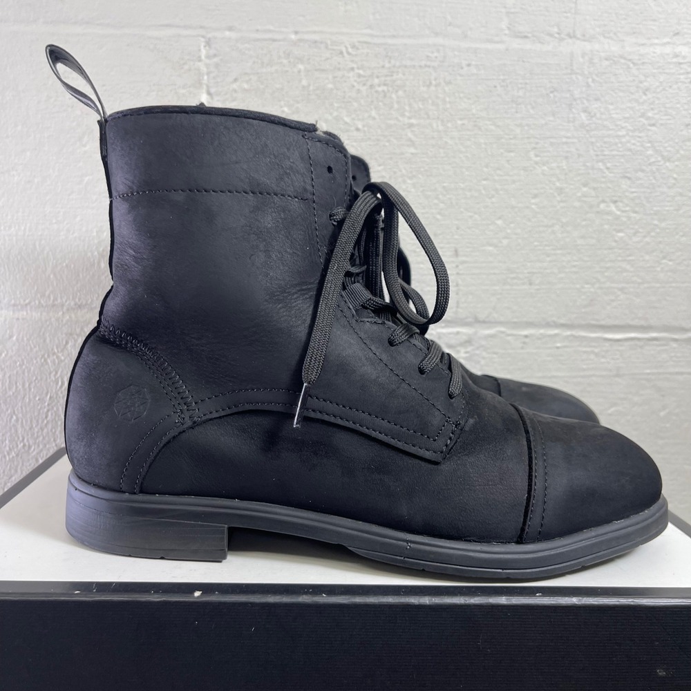 Xena Steel Toe Work Boots Black Leather Lace Up Women's 10 US/42 EU